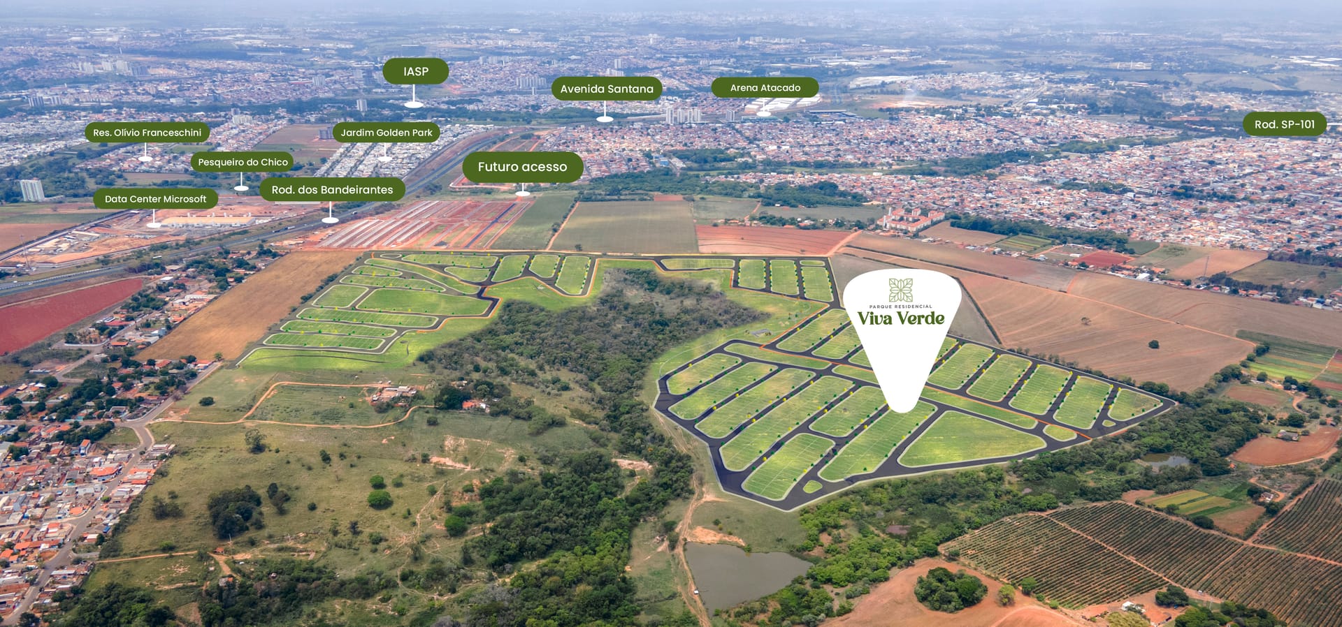 Vista aérea do empreendimento Viva Verde